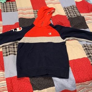 red grey and navy blue hoodie